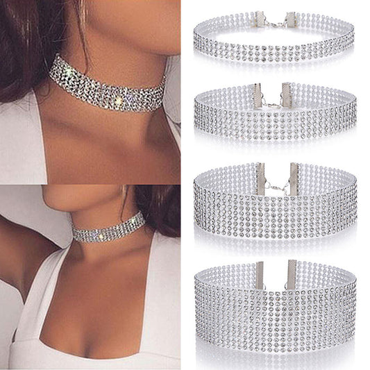 Fashion Women Full Crystal Rhinestone Choker Necklace For Women
